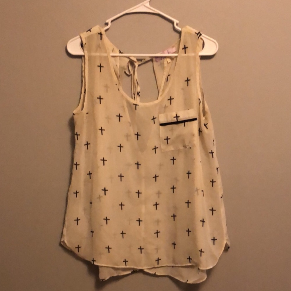 Boutique Cross Sheer Tank